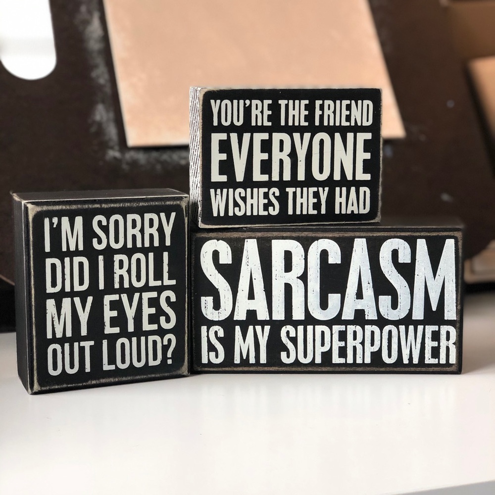 Funny Box Signs/set of 3